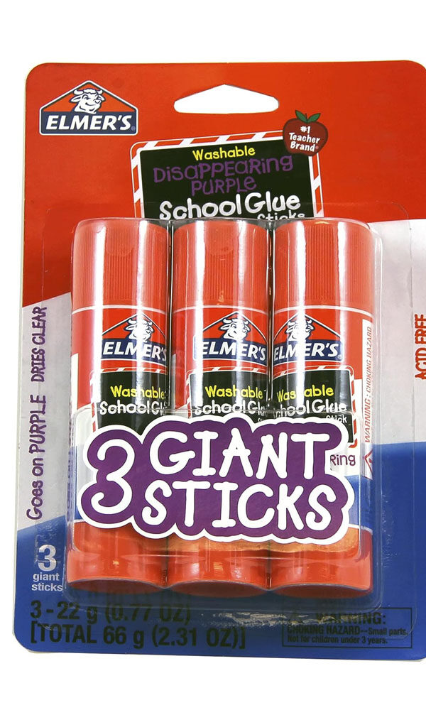 Elmer's Disappearing Purple Washable School Glue Sticks